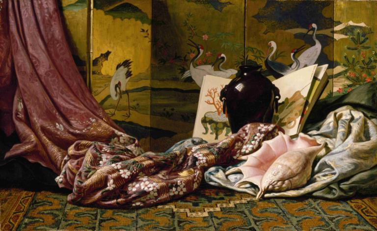 Japanese Still Life,Nature morte japonaise,Elihu Vedder,Illustration,Illustration, parodie des beaux-arts