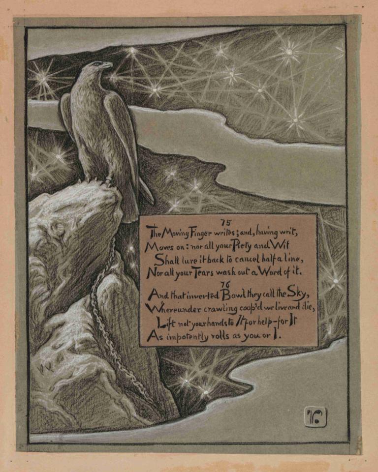 Limitation,Begränsning,Elihu Vedder,Illustration,Illustration, fågel, engelsk text, komisk, inga människor