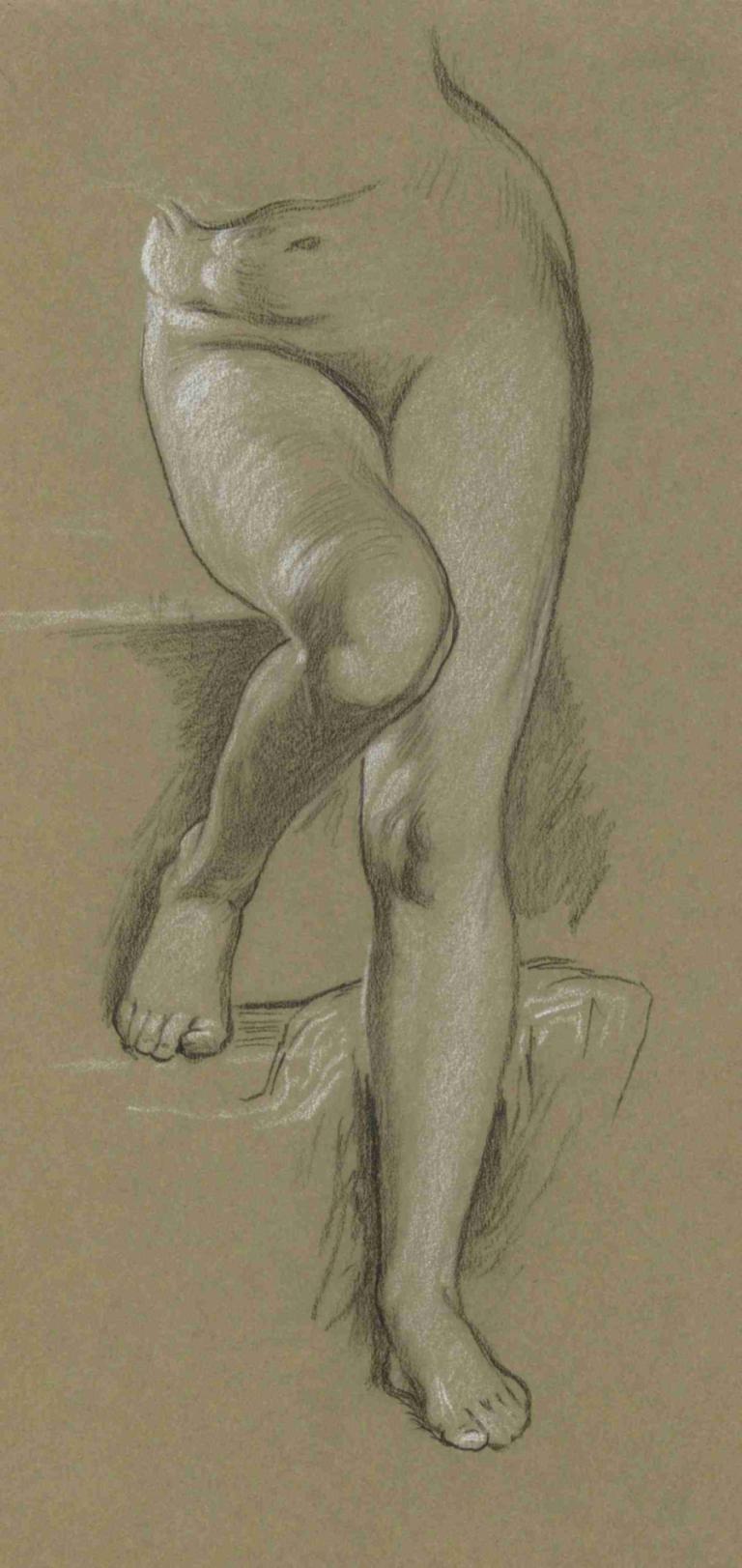 Study for Figure of Fortune. Mantelpiece,Studium do Figury Fortuny. Płaszcz,Elihu Vedder,Szkic,Szkic