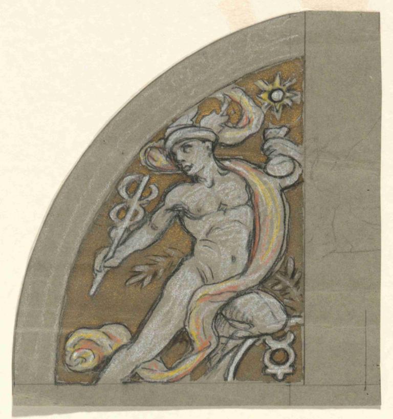 Study for Mercury,Badanie na obecność rtęci,Elihu Vedder,Ilustracja,Ilustracja, parodia sztuki