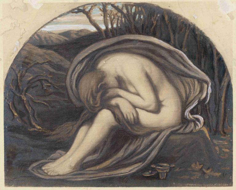 The Magdalene,La Magdalena,Elihu Vedder,Ilustración,Ilustración, parodia de bellas artes, solo, árbol