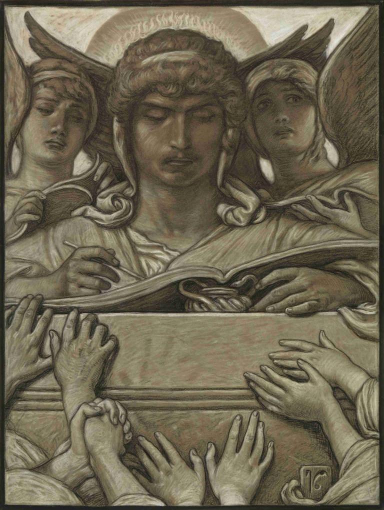 The Recording Angel,El ángel de la grabación,Elihu Vedder,Ilustración,Ilustración, parodia de bellas artes