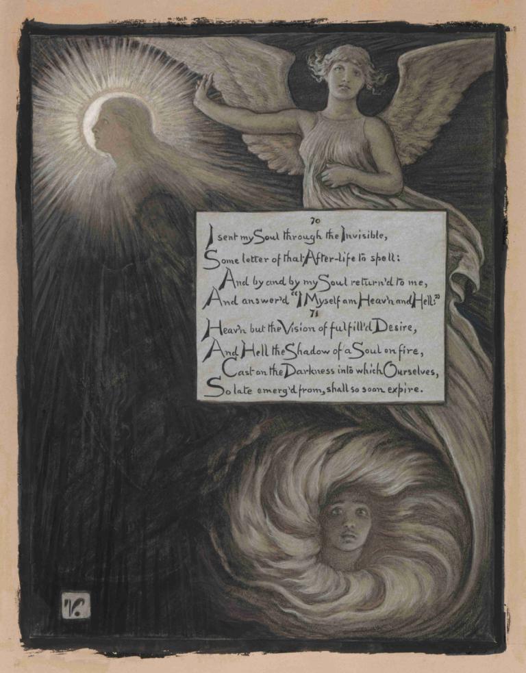 The Soul's Answer,Odgovor duše,Elihu Vedder,Ilustracija,Ilustracija, krila, likovna parodija, angel