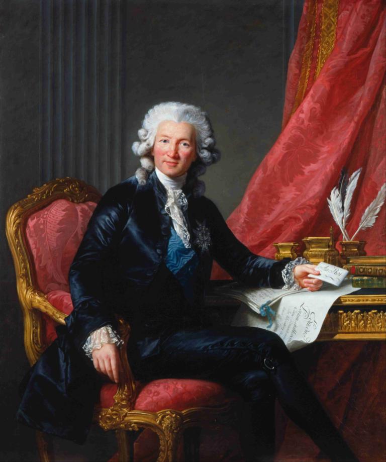 Charles-Alexandre de Calonne,Elisabeth Louise Vigée Le Brun,Olejomalba,Olejomalba, sólo, sedící, brk