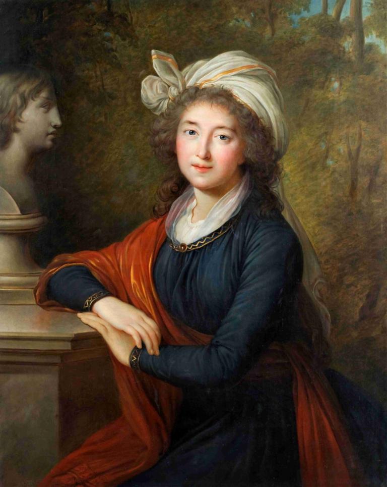 Izabela Lubomirska,Elisabeth Louise Vigée Le Brun,Oil Painting,Oil Painting, fine art parody, 1girl, parody