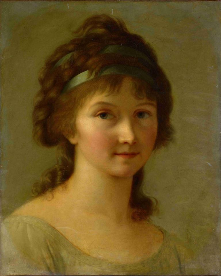 Portrait of a Lady,Elisabeth Louise Vigée Le Brun,Oil Painting,Oil Painting, 1girl, solo, realistic