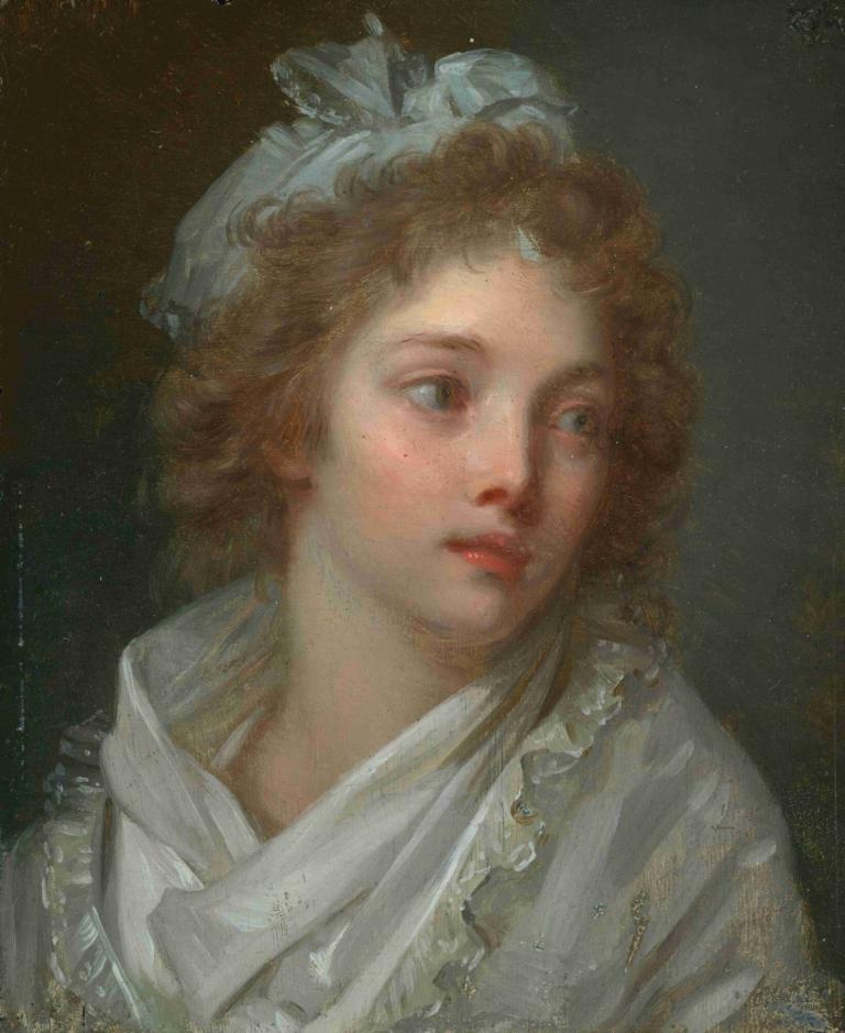 Portrait of a young lady,Portret van een jonge dame,Elisabeth Louise Vigée Le Brun,Olieverf,Olieverf, 1meisje