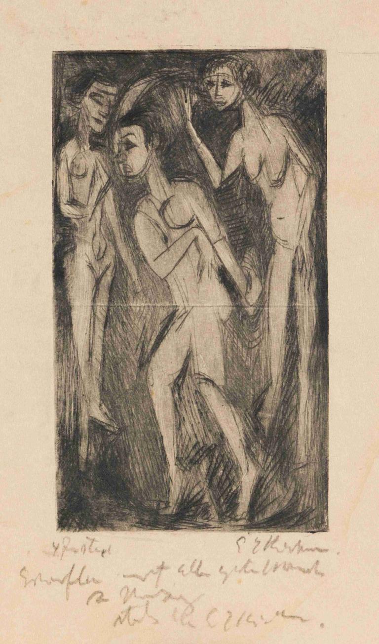 Der Tanz zwischen den Frauen,Dansen mellan kvinnorna,Ernst Ludwig Kirchner,Kopparplåt Etsning