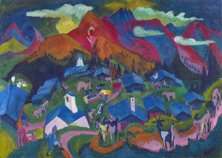 Return of the Animals,Vrnitev živali,Ernst Ludwig Kirchner,Pastel,Pastel, slikanje (srednje)