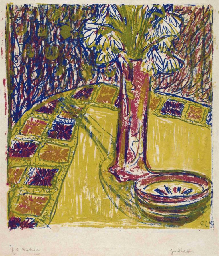 Still Life,Natürmort,Ernst Ludwig Kirchner,Pastel,Pastel, insan yok, natürmort, sınır, beyaz kenarlık, bitki