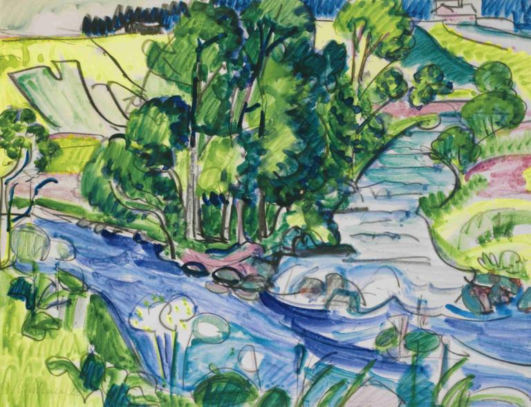 Wildboden Mit Kirchners Haus (Kirchner's House In The Forest),Ernst Ludwig Kirchner,Pastel,Pastel