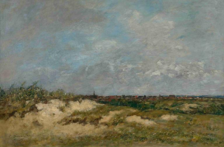 Berck. Les Dunes Par Gros Temps,Eugène Boudin,Oil Painting,Oil Painting, outdoors, no humans, scenery, cloud