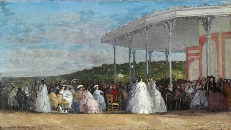 Concert at the Casino of Deauville,Eugène Boudin,Oil Painting,Oil Painting, fine art parody, multiple boys