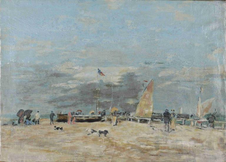 Landscape,Peyzaj,Eugène Boudin,Yağlı boya,Yağlı boya, açık havada, bulut, geleneksel medya, gökyüzü