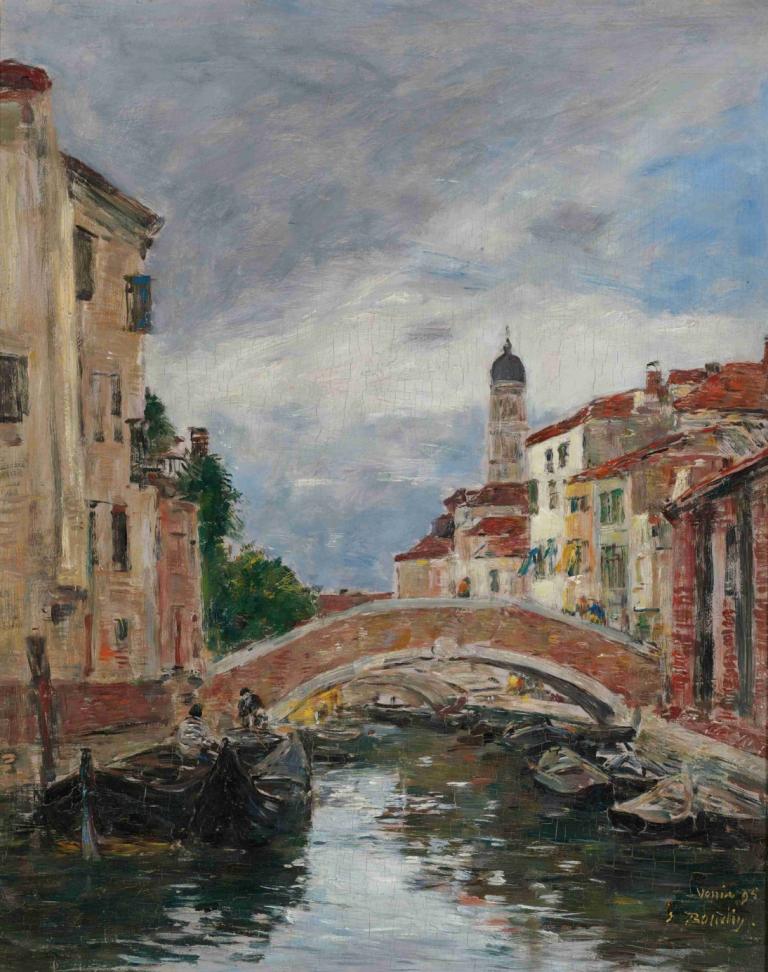 Petit Canal À Venis,เวนิส คลองเล็ก ๆ,Eugène Boudin,โอริน พุดดิ้ง,จิตรกรรมสีน้ำมัน,จิตรกรรมสีน้ำมัน, ทิวทัศน์