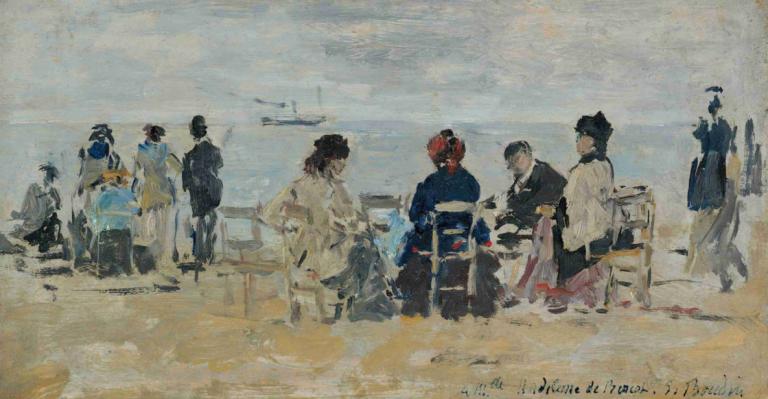 Scène De Plage,เซน่า เดอ พรีช,Eugène Boudin,โอริน พุดดิ้ง,จิตรกรรมสีน้ำมัน,จิตรกรรมสีน้ำมัน, เด็กชายหลายคน