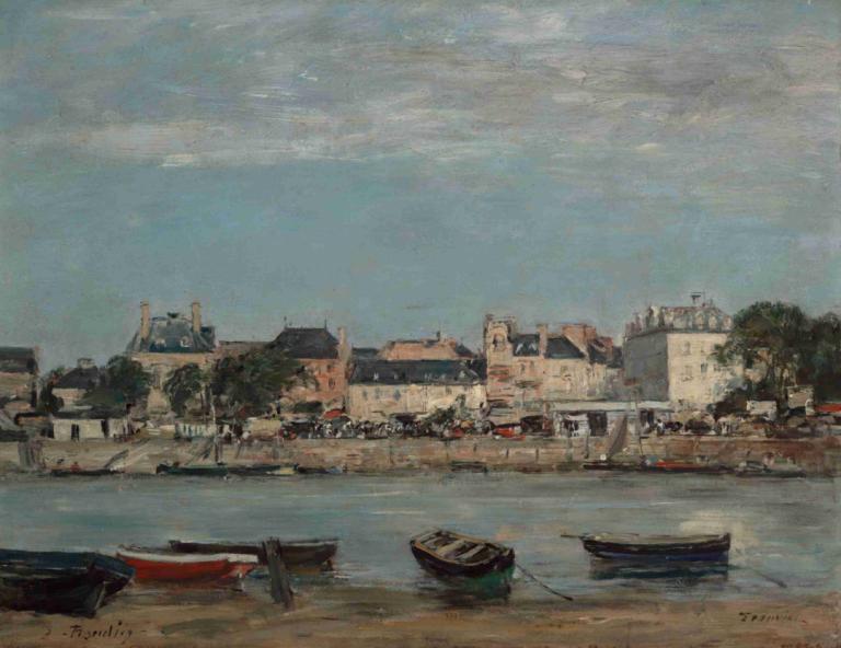 The Port of Trouville,Trouvillen satama,Eugène Boudin,Öljymaalaus,Öljymaalaus, vesikulkuneuvot, ei ihmisiä