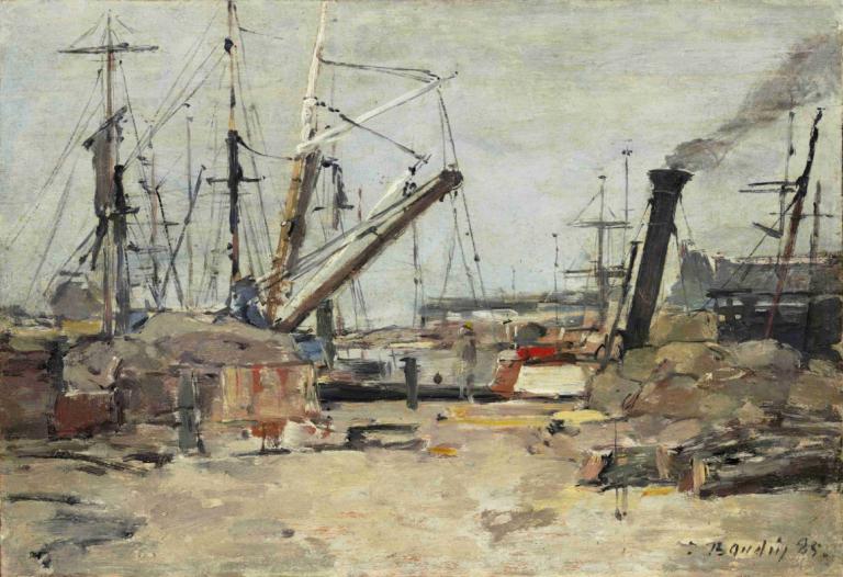 The Trawlers,เรือประมงอวนลาก,Eugène Boudin,โอริน พุดดิ้ง,จิตรกรรมสีน้ำมัน,จิตรกรรมสีน้ำมัน, ไม่มีมนุษย์