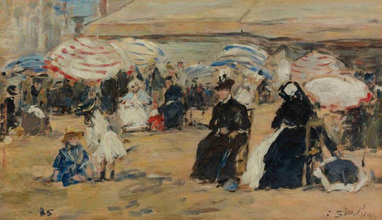 Trouville, La Nourrice,ทรูวิลล์ ลานูไรซ์,Eugène Boudin,โอริน พุดดิ้ง,จิตรกรรมสีน้ำมัน,จิตรกรรมสีน้ำมัน