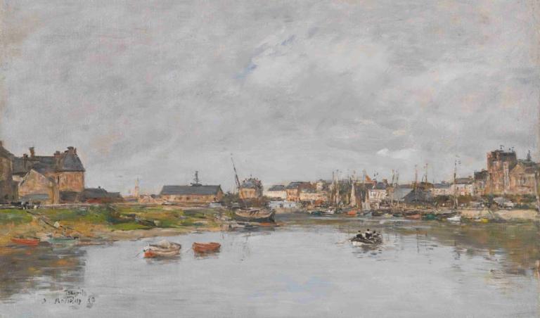 Trouville, Le Port,ทรูวิลล์ พอร์ตเลอพอร์ต,Eugène Boudin,โอริน พุดดิ้ง,จิตรกรรมสีน้ำมัน,จิตรกรรมสีน้ำมัน