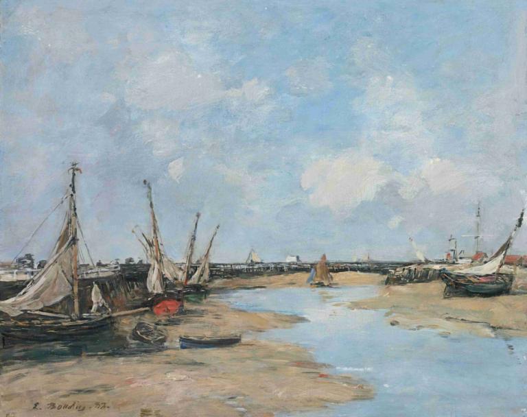 Trouville, Les Jetées, Marée Basse,ทรูวิลล์, Les Jet's, Mar's Base,Eugène Boudin,โอริน พุดดิ้ง