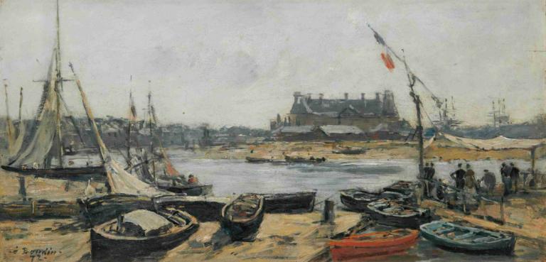 Trouville, Vue Du Port Prise De L'embarcadère,ทรูวิลล์ ท่าเรือของแอล,Eugène Boudin,โอริน พุดดิ้ง