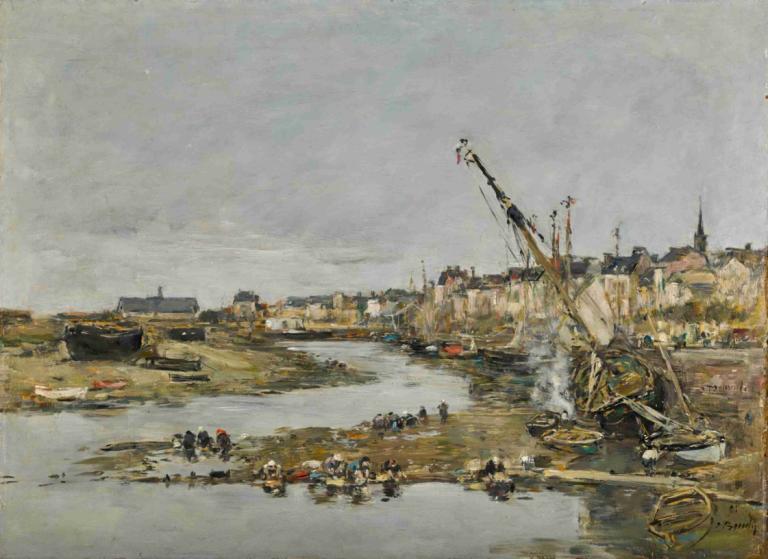 Trouville. Le port,Trouville. Hamnen,Eugène Boudin,Oljemålning,Oljemålning, vattenskotrar, inga människor