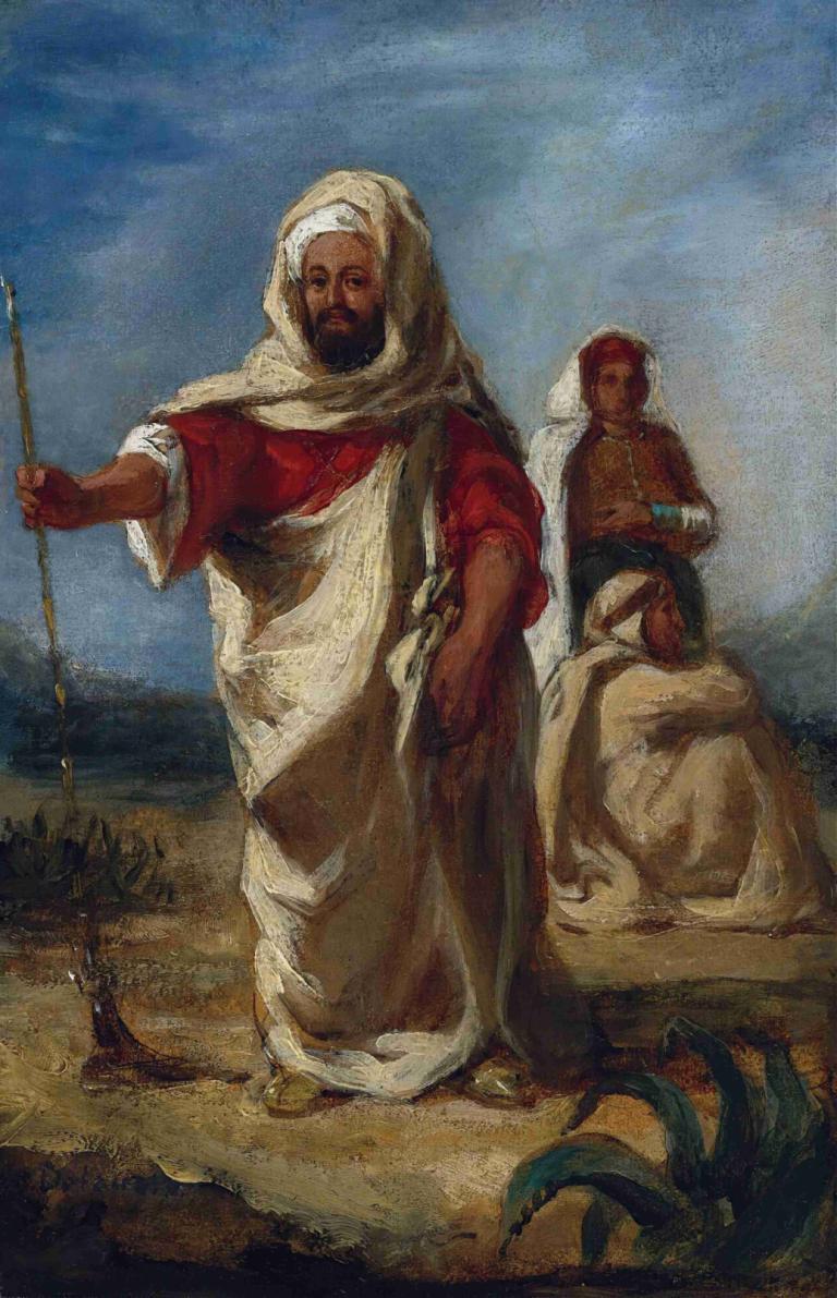 Moroccan Chieftain,Maroški poglavar,Eugène Delacroix,Oljna slika,Oljna slika, likovna parodija, brada