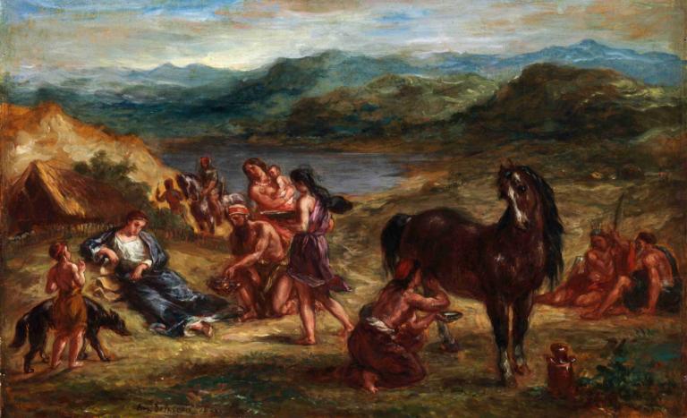 Ovid Among The Scythians,Ovid trong người Scythians.,Eugène Delacroix,Oh, Delacrova.,Tranh sơn dầu