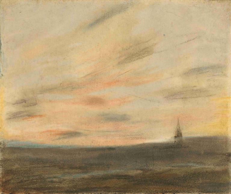 Study Of The Frépillon Sky,Studie Frépillonského nebe,Eugène Delacroix,Olejomalba,Olejomalba, scenérie, nebe