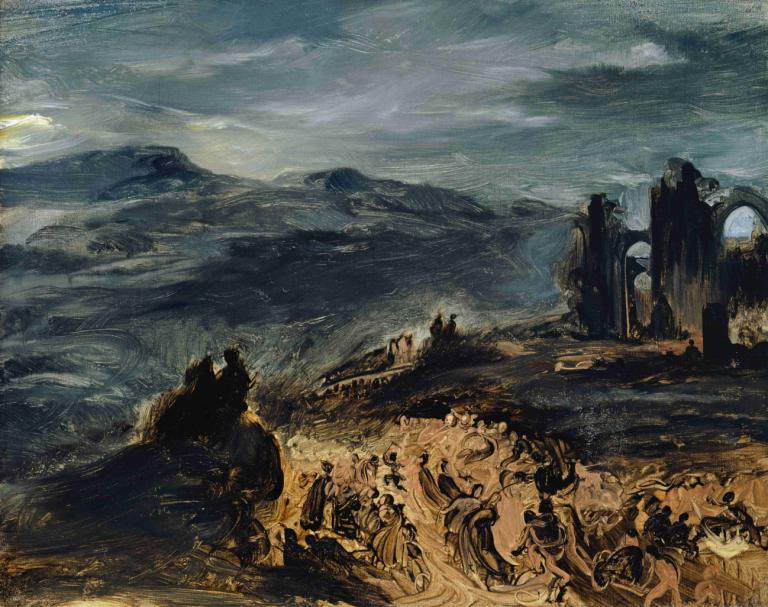 The Witches' Sabbath,Hari Sabat Para Penyihir,Eugène Delacroix,Lukisan cat minyak,Lukisan cat minyak