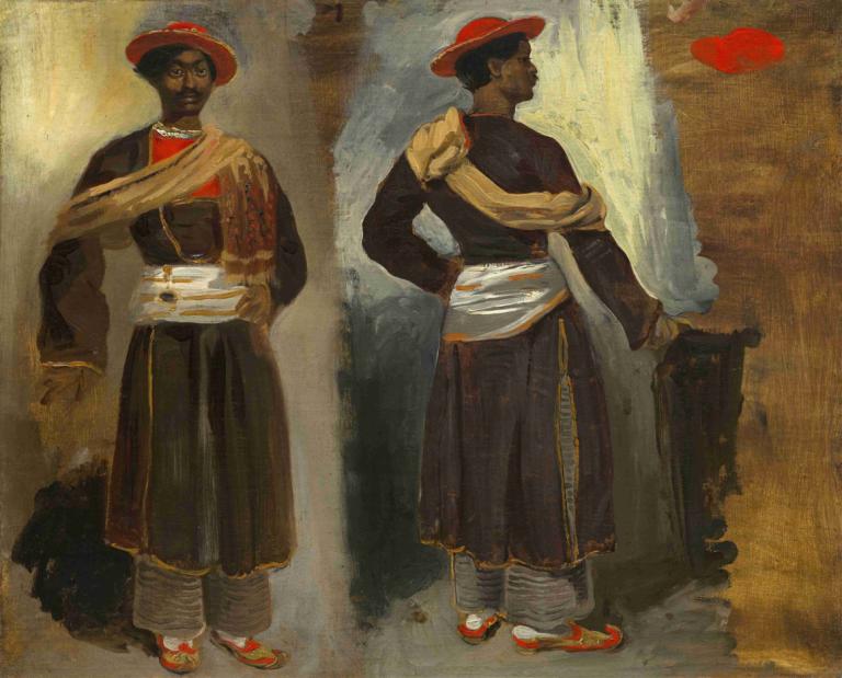 Two Studies of a Standing Indian from Calcutta,Dvě studie stojícího Indiána z Kalkaty,Eugène Delacroix