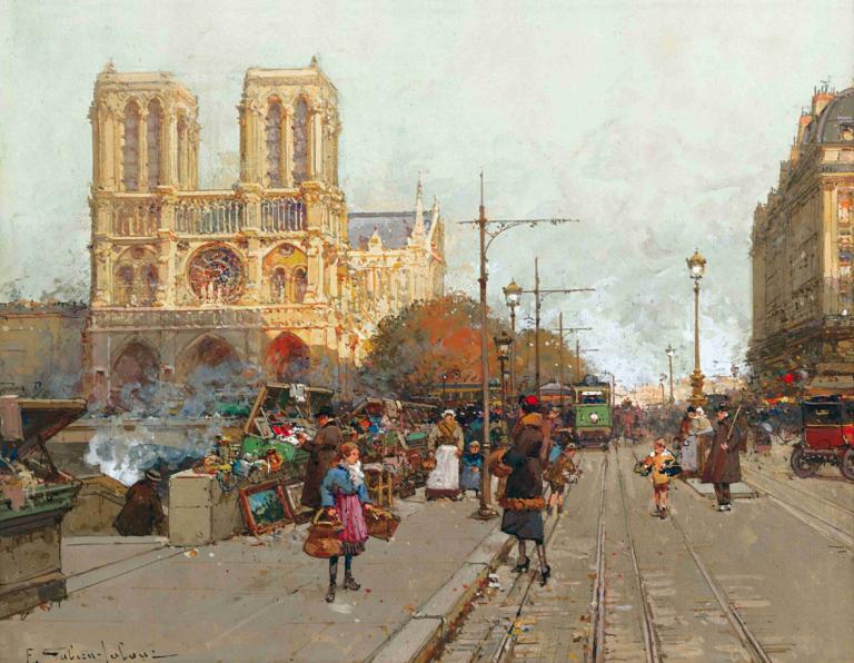 Notre Dame De Paris, Vue Du Quai De Montebello,Notre Dame De Paris, Pemandangan Dari Quai De Montebello