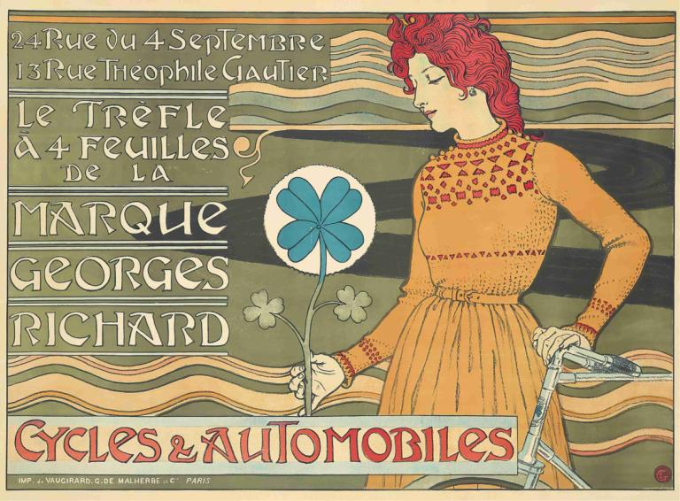 Marque Georges Richard, Cycles & Automobiles,ジョルジュ・リシャール・ブランド、サイクル＆オートモービル,Eugène Grasset,ウジェーヌ・グラッセ,イラスト