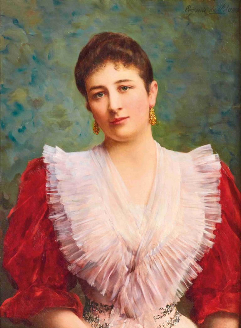 Portrait of Olga Sardegna Daverio,올가 사르데냐 다베리오의 초상화,Eugen von Blaas,유겐 폰 블라스,오일 페인팅,오일 페인팅, 여자 1명, 독주, 보석류