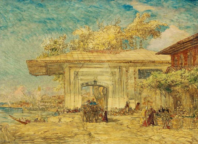 Constantinople, Le Kiosque Des Janissaires,Konstantinopel, Der Kiosk Der Janitscharen,Félix Ziem,Ölgemälde