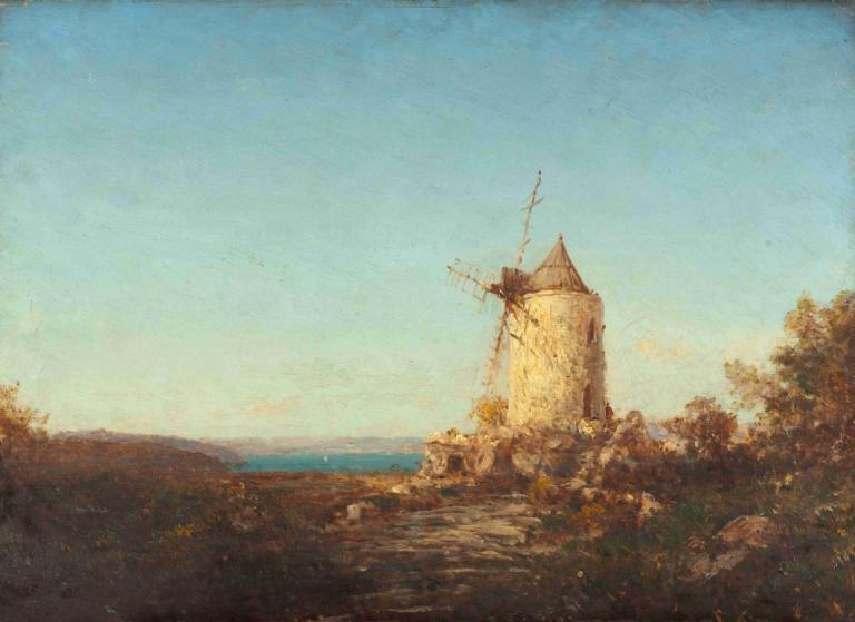 Moulin De Saint-Mitre, Près De Martigues,물랭 드 생 미트르, 마르티그 근처,Félix Ziem,펠릭스 지엠,오일 페인팅,오일 페인팅, 인간은 없어, 경치, 옥외