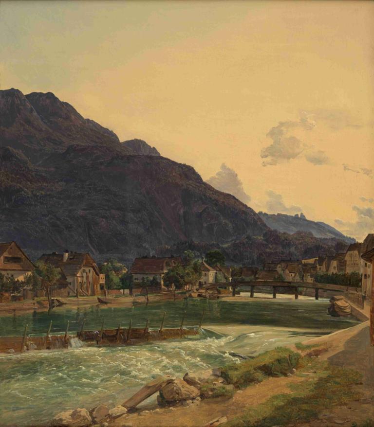 Die Traun bei Ischl,Traun nära Ischl,Ferdinand Georg Waldmüller,Oljemålning,Oljemålning, landskap, utomhus