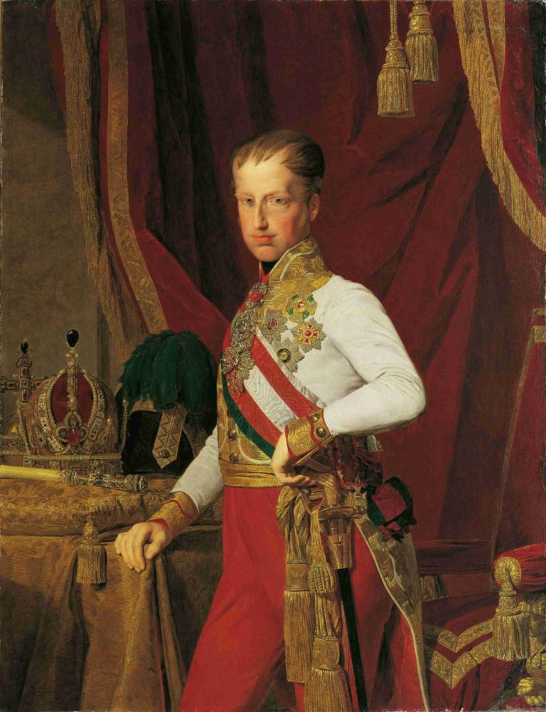 Kaiser Ferdinand I. von Österreich,Kejsar Ferdinand I av Österrike,Ferdinand Georg Waldmüller,Oljemålning