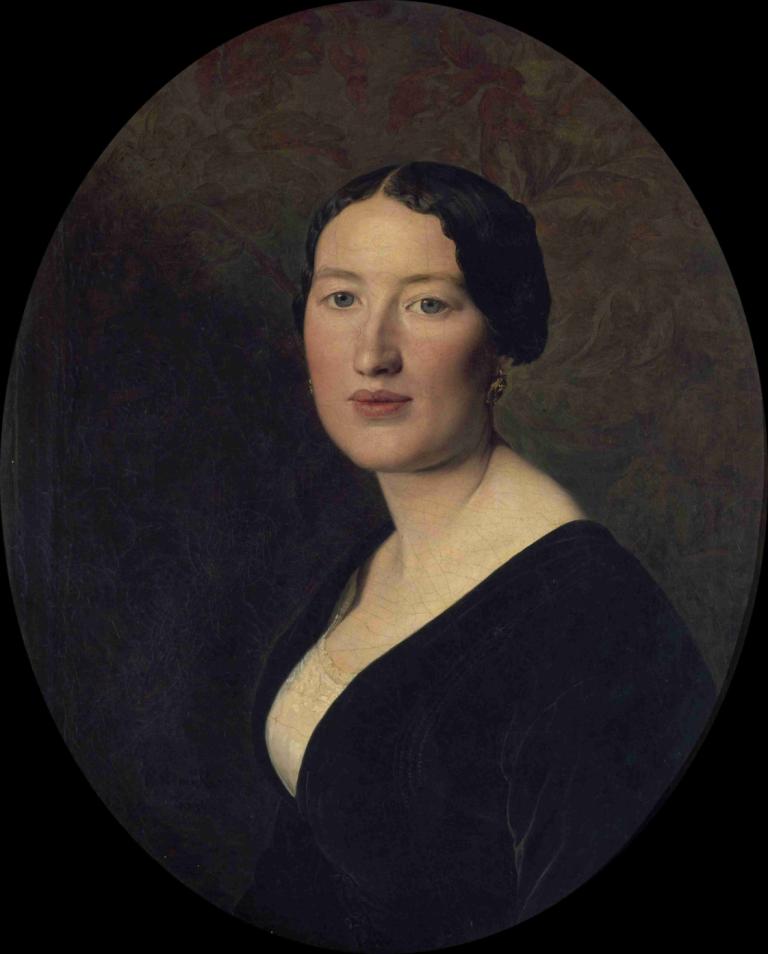 Portrait de Madame Josef Bayer,Porträt von Frau Josef Bayer,Ferdinand Georg Waldmüller,Ölgemälde,Ölgemälde