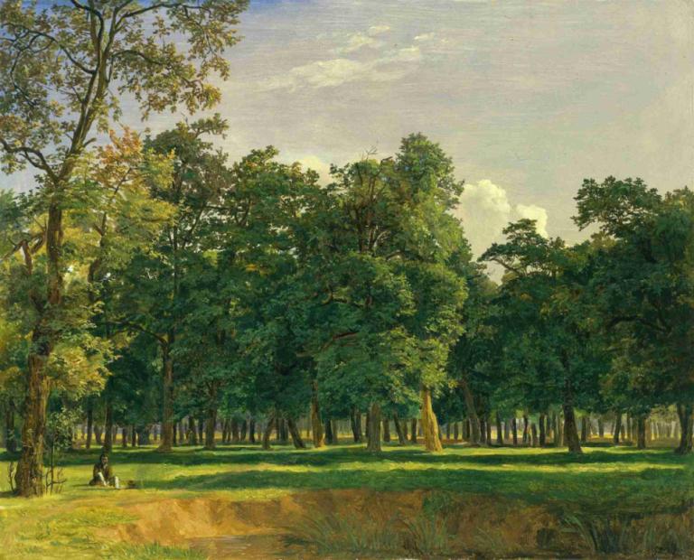 Prater Landscape,Prater-Landschaft,Ferdinand Georg Waldmüller,Ölgemälde,Ölgemälde, Baum, Landschaft, draußen