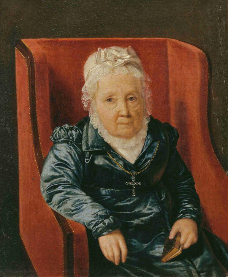 Rosina Wieser im Lehnstuhl,Ferdinand Georg Waldmüller,Ölgemälde,Ölgemälde, Solo, alte Frau, realistisch