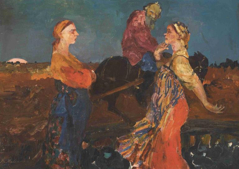 Life In The Country,Leben auf dem Lande,Filipp Malyavin,Ölgemälde,Ölgemälde, Kunstparodie, mehrere Mädchen