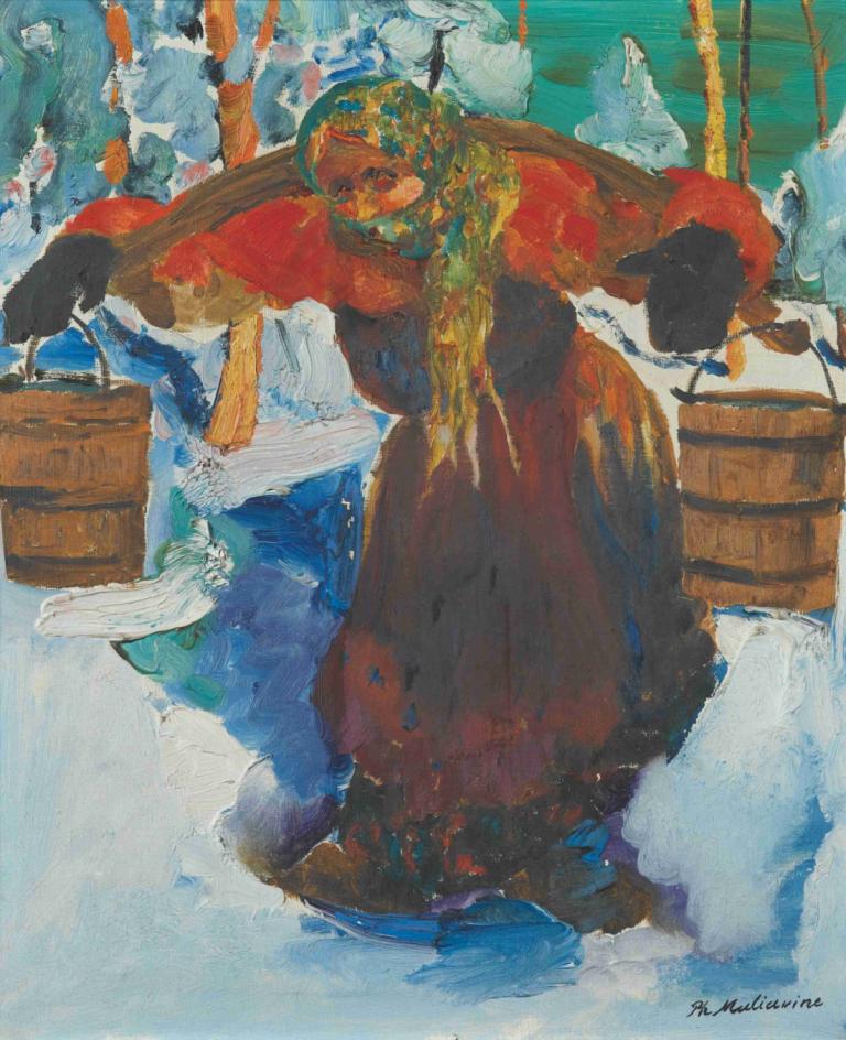 Russian Baba Carrying Water,水を運ぶロシアン・ババ,Filipp Malyavin,フィリップ・マルヤヴィン,油絵,油絵, 絵画（中）, 美術パロディ, 従来のメディア, 立っている, ソロ