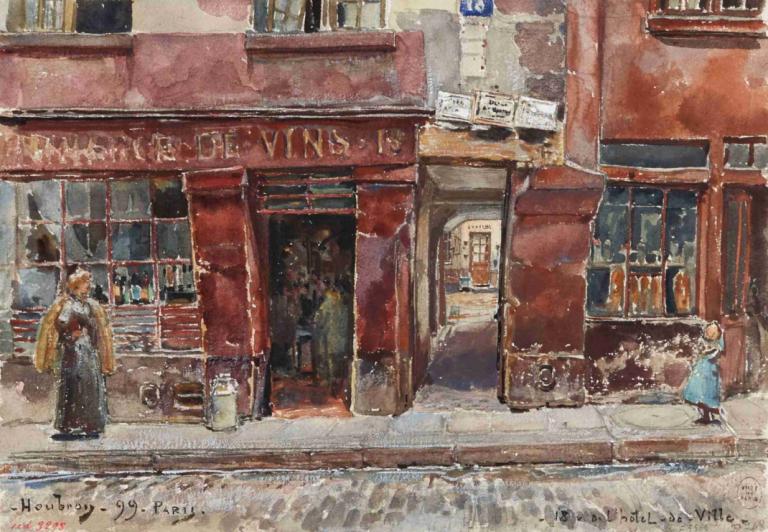 18, rue de l'Hôtel-de-Ville, en 1899. 4ème arrondissement,Frédéric Houbron,Oil Painting,Oil Painting