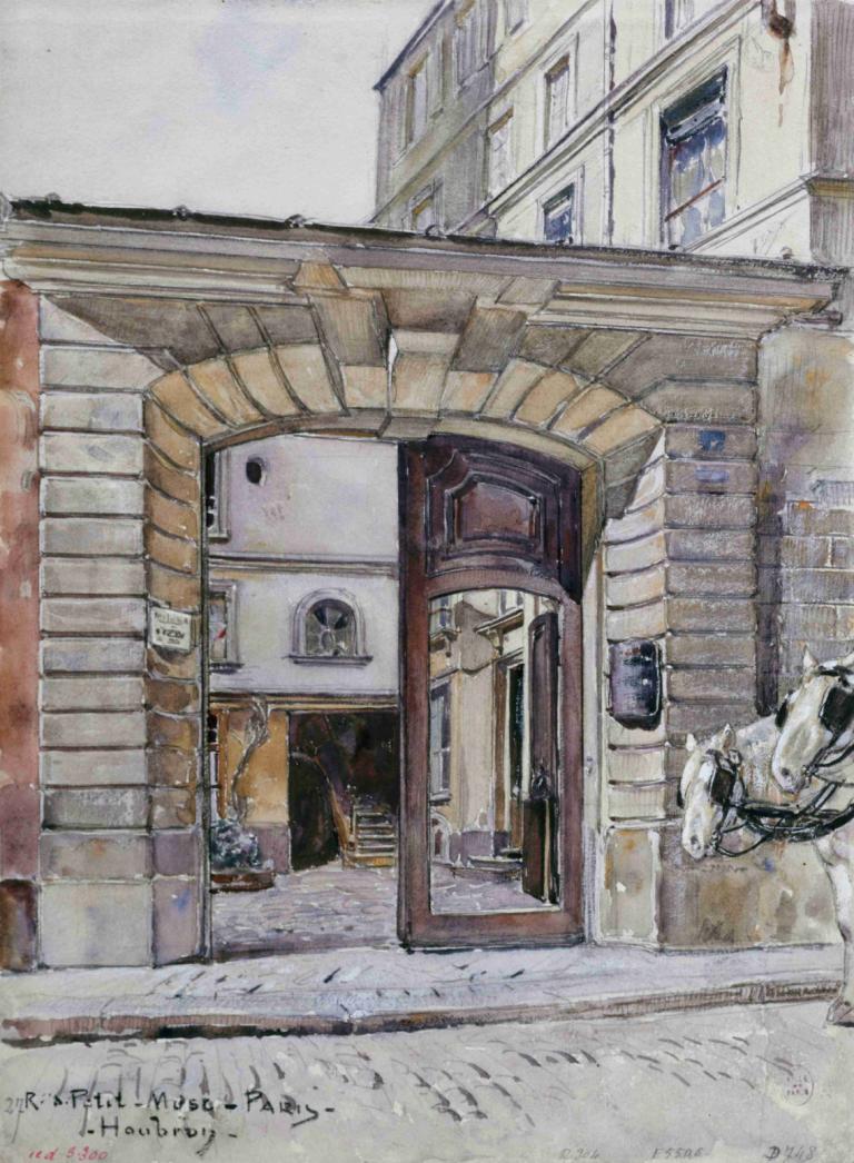 27, rue du Petit-Musc. Paris,Frédéric Houbron,Oil Painting,Oil Painting, no humans, traditional media