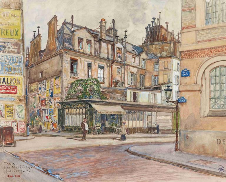 Angle rue Mabillon et rue Clément, en 1907. 5ème et 6ème arrondissements,Ecke Rue Mabillon und Rue Clément