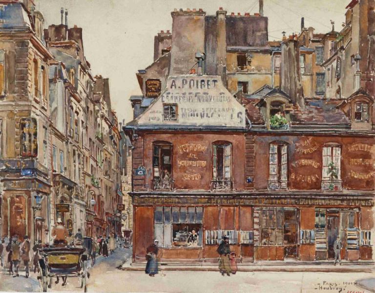 La rue Sauval, vue de la rue Saint-Honoré, en 1901. 1er arrondissement,Rue Sauval, set fra Rue Saint-Honoré