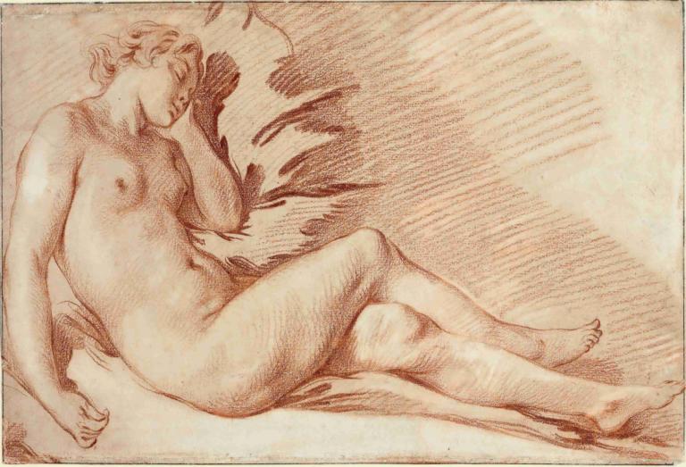 A reclining female nude,Un nud feminin culcat,François Boucher,Gravura din cupru,Gravura din cupru, 1 fata