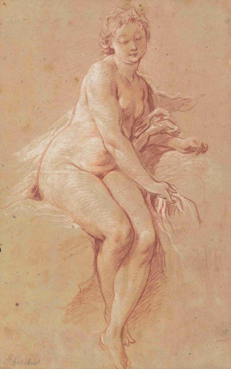 Aurora,François Boucher,Bakır Levha Gravür,Bakır Levha Gravür, 1kız, solo, çıplak, güzel sanatlar parodisi